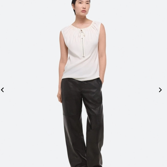 NWT$275 Helmut Lang Jersey Drawstring Sleeveless Quarter-Zip Top M (6-8)